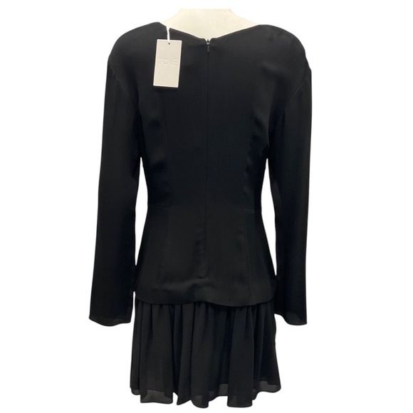 TOVE BLACK IRIS SILK CREPON AND GEORGETTE MINI DRESS - Picture 3 of 6